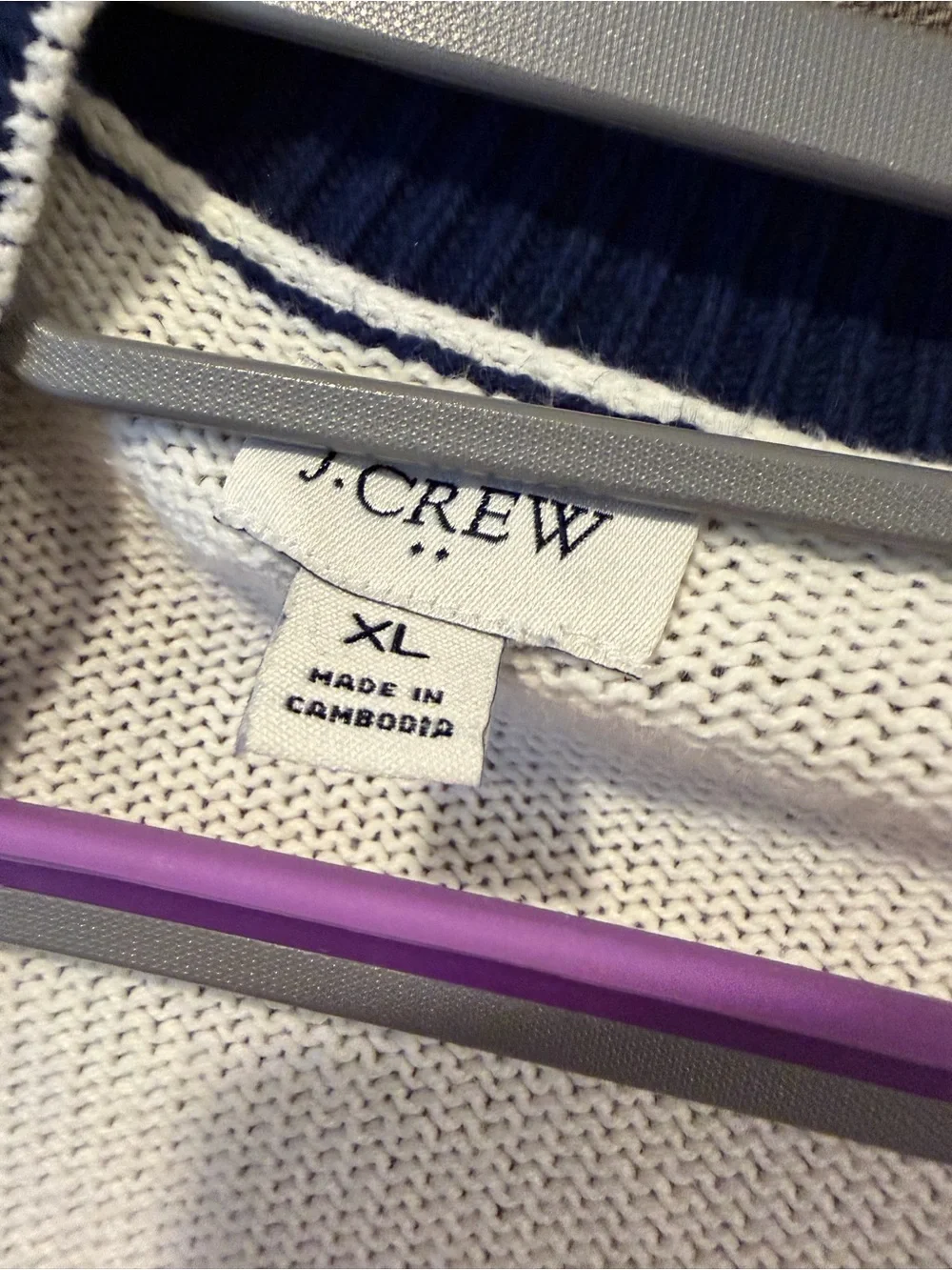 J. Crew Cream and Navy Striped Open-Front Cardigan